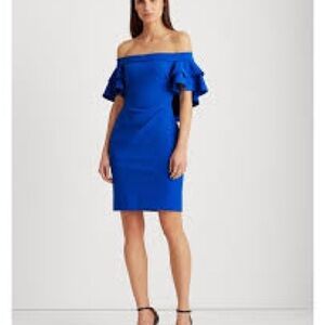 Ralph Lauren Elegant Blue Off-Shoulder Dress size 2